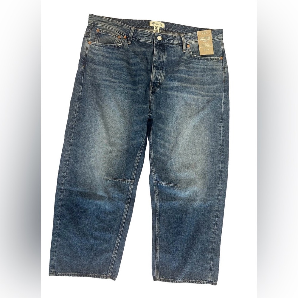 Madewell Women's Darted Barrel-Leg Dark Blue Jeans